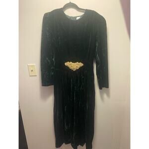 Vintage Miss Dorby Velvet Dress with Shoulder Pads